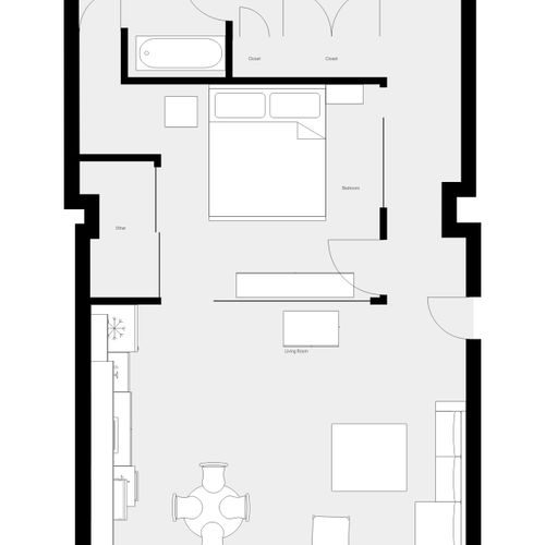 Explore the layout of your stylish New Orleans getaway—this thoughtfully designed floor plan offers a perfect blend of comfort and functionality, making it easy to relax and enjoy your stay.