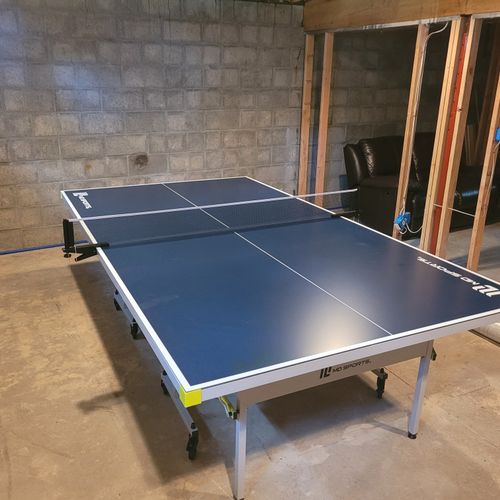 Basement:  the fun ping pong table in the unfinished basement