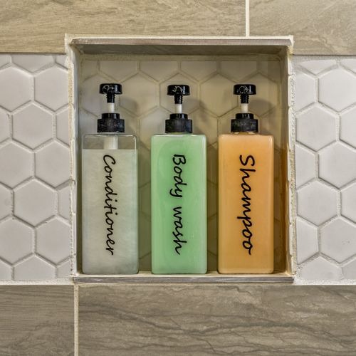 Indulge in high-quality shampoo, conditioner, and body wash, all provided for your convenience.