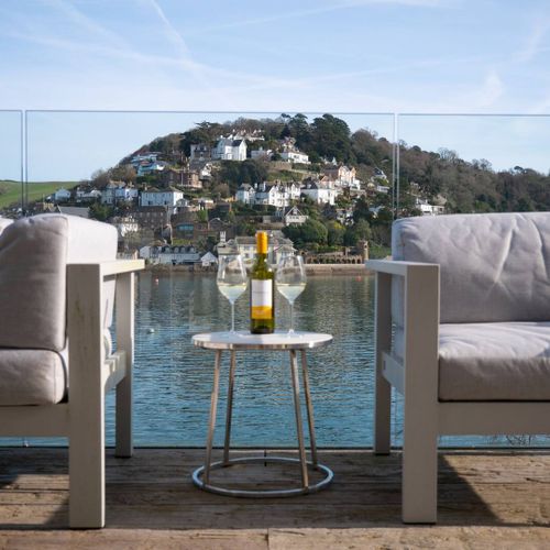 The view from the decking area across the river to kingswear