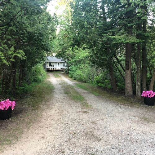 Exterior:  the private driveway that leads to the cottage.