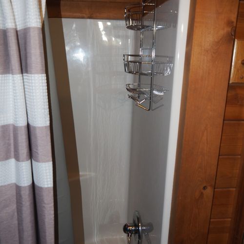 Bathroom #2 (upstairs):  this is a private en suite full bathroom for bedroom #2. This is the only upstairs bathroom though, so guests in bedrooms #3 and #4 may wish to use it as well.