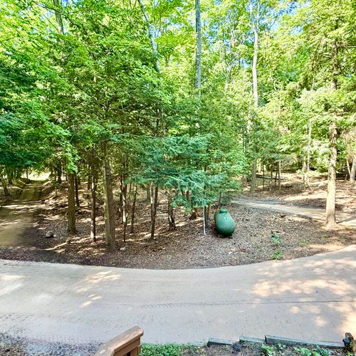 EXTERIOR:  The circular driveway for the home