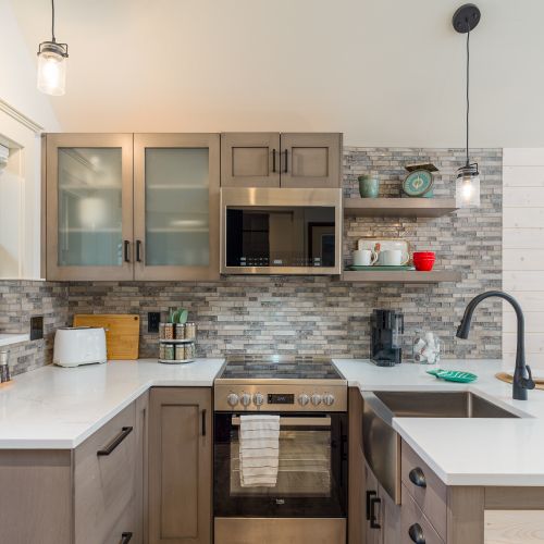 Ultra-luxury kitchen living—bright, modern, and beautifully appointed. Cook, unwind, sip coffee, or gather for slow mornings and cozy nights. A refined, serene space designed for comfort, connection, and unforgettable island moments.