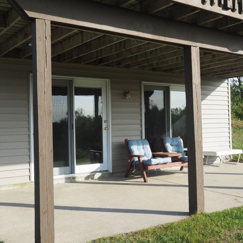 Exterior:  the walk-out patio below the deck.