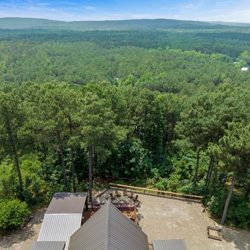 Aerial view of the pines.