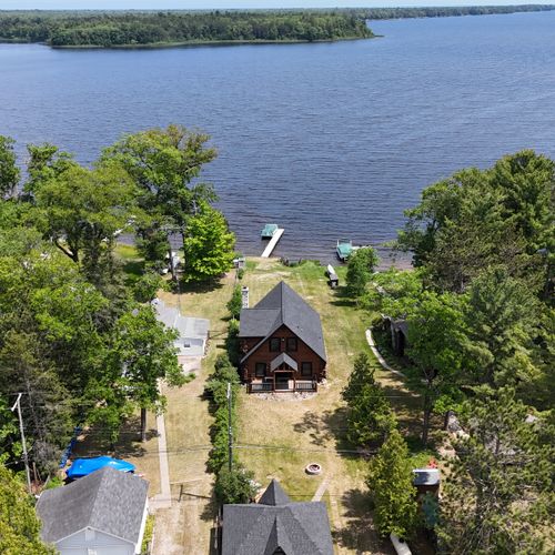 Exterior:  aerial view of van etten lake from the frontside of the property