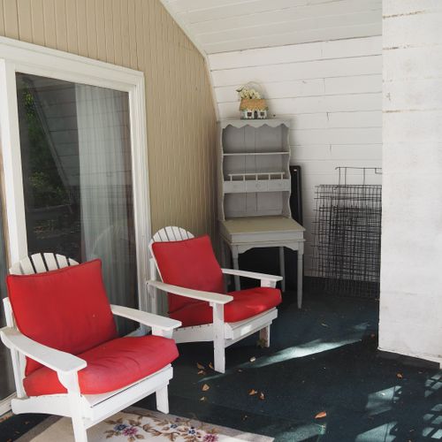 Exterior:  the second floor deck, which has a very nice nature view.