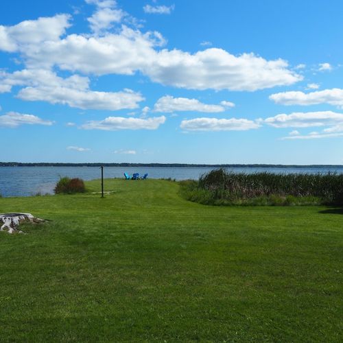 Overall:  looking out at the lake from the backyard.