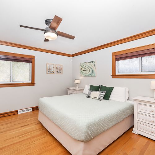 Sleep like royalty in the luxurious king primary suite.