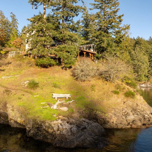 Grindstone Harbor with our home overlooking the water.