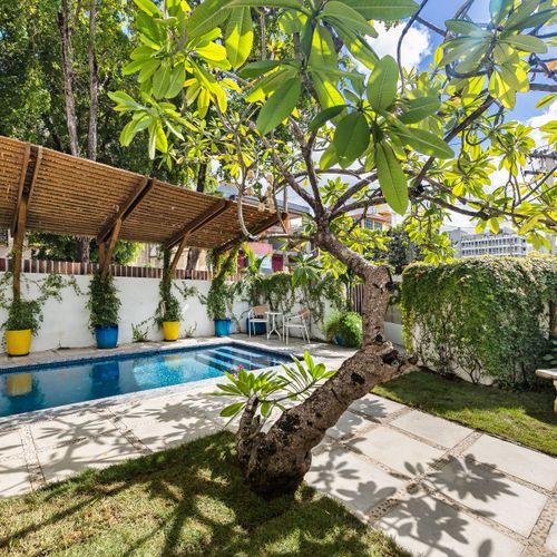 Escape to your own slice of paradise – a stunning outdoor area perfect for sunbathing and unwinding.