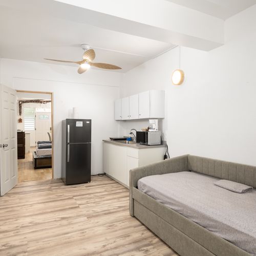 Well-maintained and practical kitchen area.