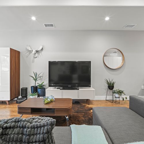 Spacious living area with large tv for easy, everyday entertainment.