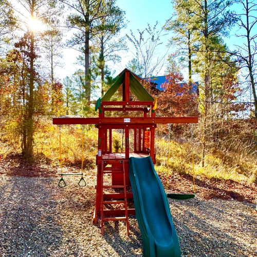 A custom playscape in the backyard!