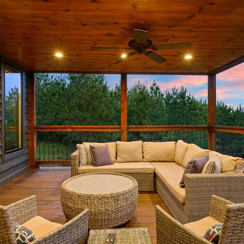 Oversized outdoor sectional around the tv!