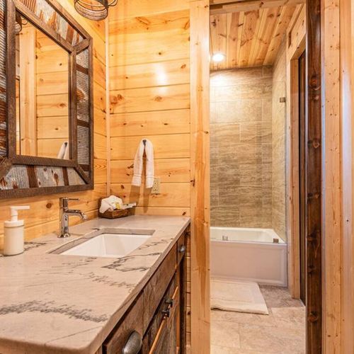 The sink and shared bath/shower.