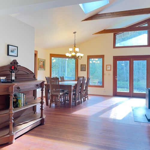 Looking out to the house from kitchen