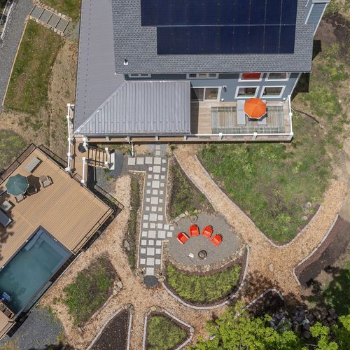 Bird's eye view of the property