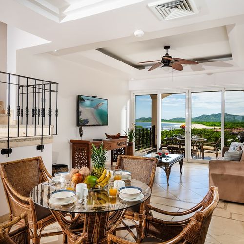 Dining area and living room
