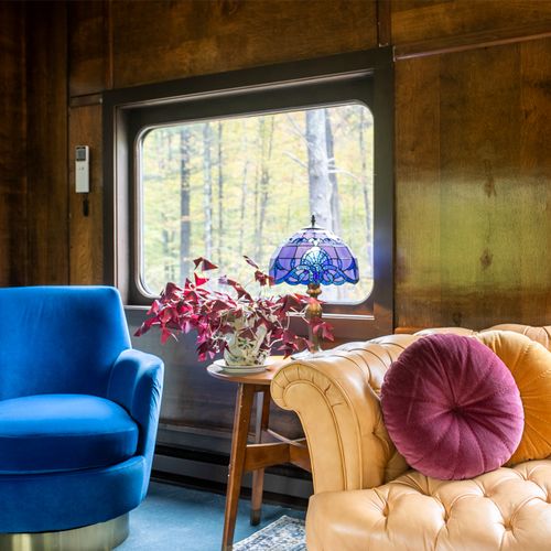 Leather and velvet inside the main cabin.