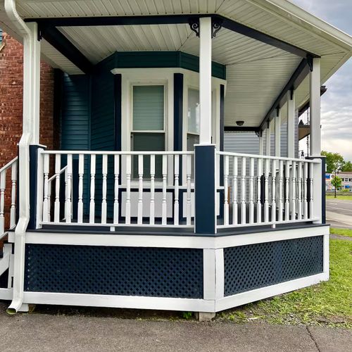 Enjoy access to the porch from the front or side of the house