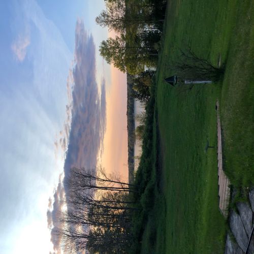 Exterior:  sunset in the backyard