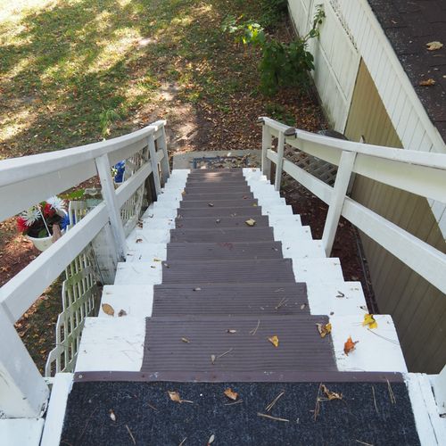 Exterior:  the stairs up to the apartment