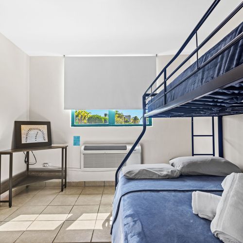 The perfect room for kids or friends to share, with comfortable bunk beds.