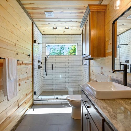 Huge walk-in shower.