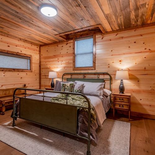 Upstairs King Bedroom with cozy vibes for your best sleep.