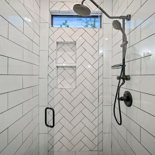 Walk-in shower in the private Master bath.