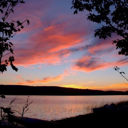 Exterior:  another gorgeous sunset on long lake!