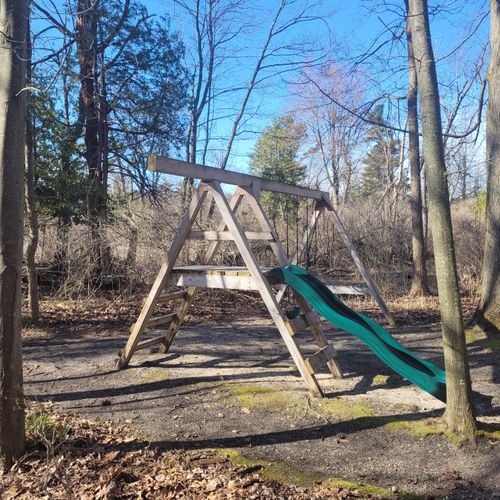 Exterior:  the outdoor playground equipment