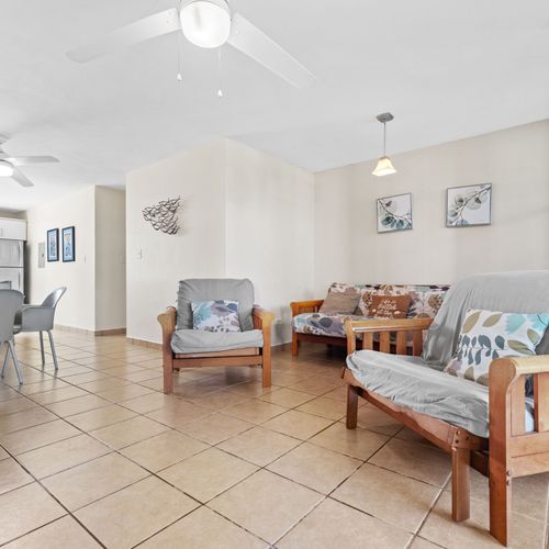 A comfortable and inviting living area for guests to gather and relax.