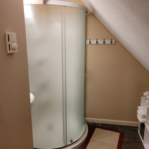 BATHROOM #2 (SECOND FLOOR):  Full bathroom on the second floor with a walk-in shower.