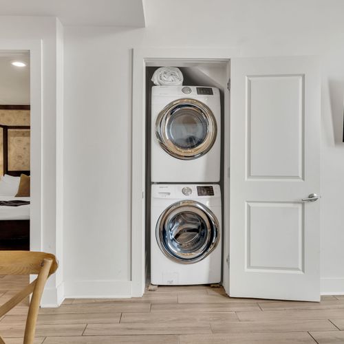 In-unit washer and dryer for ultimate convenience during your stay—pack light and refresh as needed!