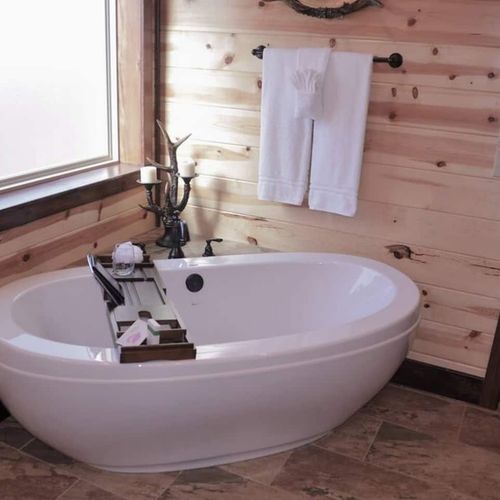 A soaking tub can also be found in the Master Bath