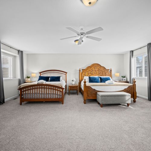 Large bedroom designed for shared stays