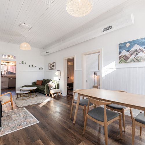 Spacious open concept living area includes a dining and living area.