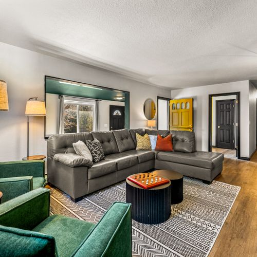 A cozy living room designed for ultimate comfort, perfect for unwinding after a long day