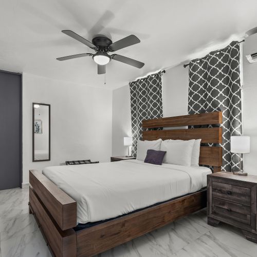 Warm and inviting bedroom aesthetics.