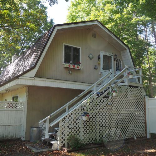 Exterior:  the outside of the home. The apartment consists of the entire second floor.