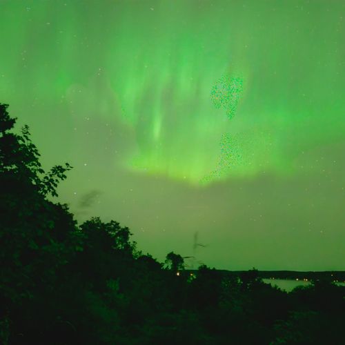 Exterior:   a view of the northern lights from the house
