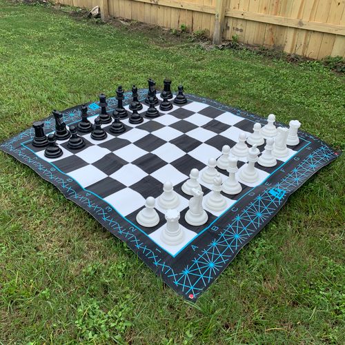 outdoor chess available for guest use during their stay with us