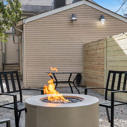 Gather around the firepit for laid-back evenings under the open sky.