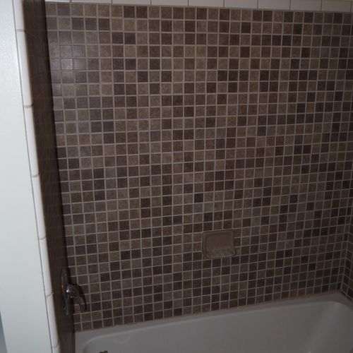 Bathroom:  full bathroom with a combination tub and shower.