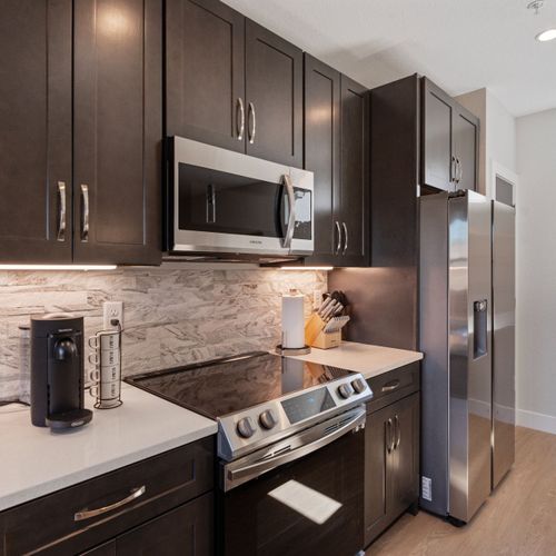 Make the most of generous cabinetry for an organized, streamlined kitchen.