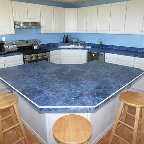 Kitchen:  the large island in the center of the kitchen.
