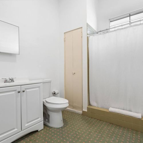 This fresh and functional bathroom has everything you need to freshen up during your stay.